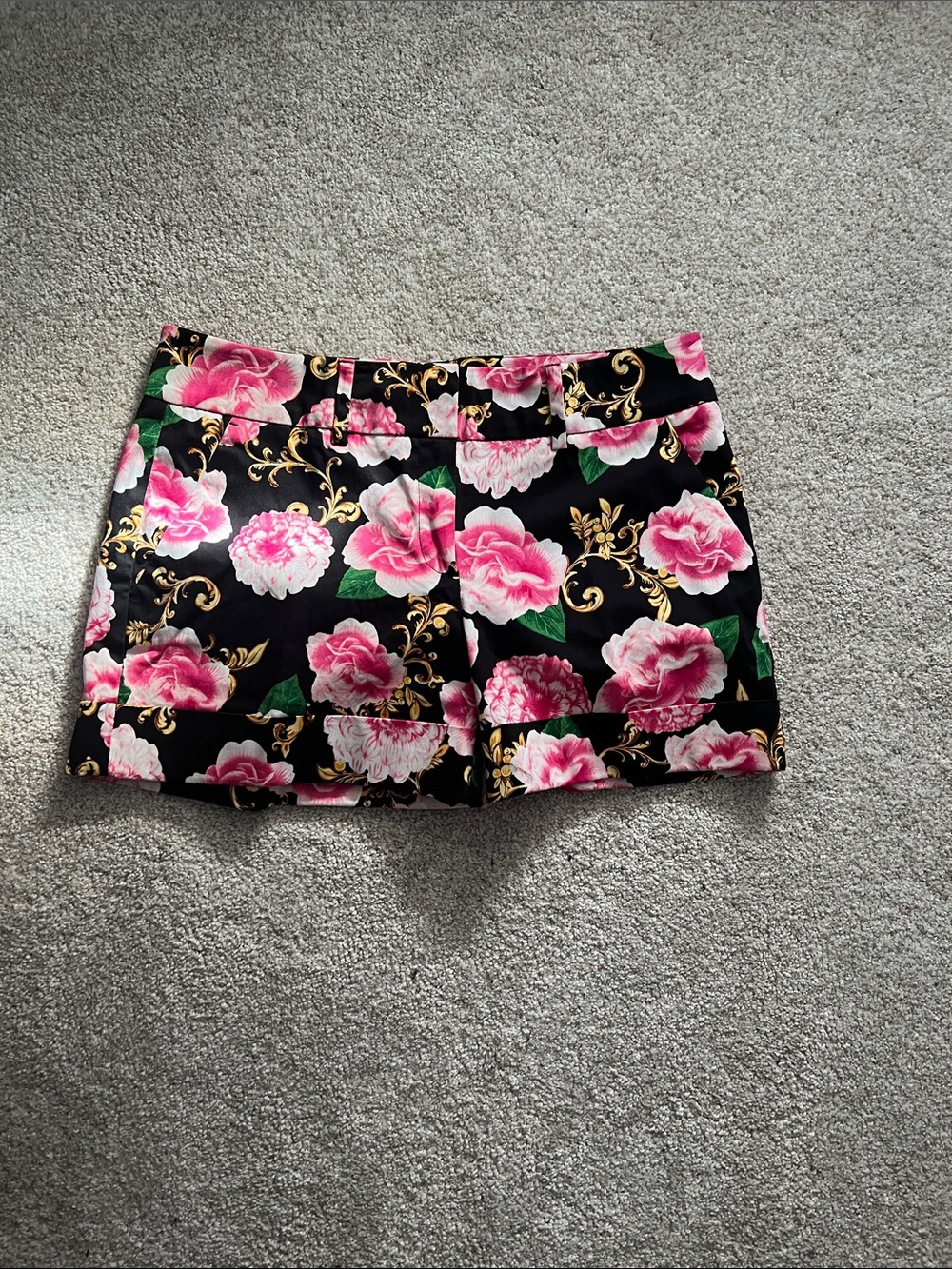 Floral Black & Pink Women's Shorts